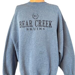 Vintage Bear Creek Bruins Blue Crewneck Sweatshirt Size XL